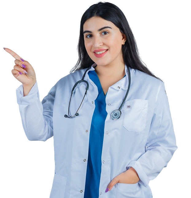Doctor pointing